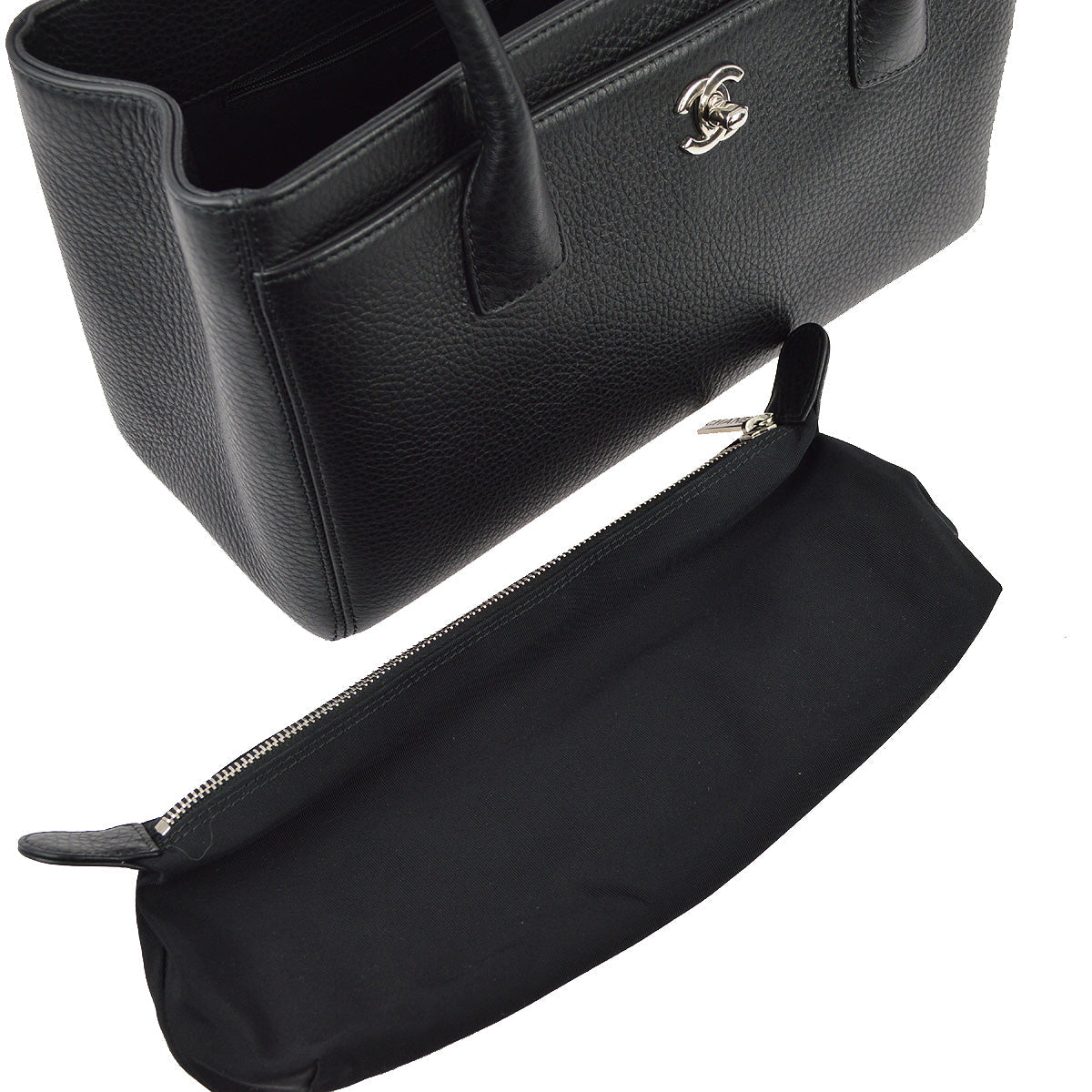Chanel 2014 Black Calfskin Executive Tote Handbag