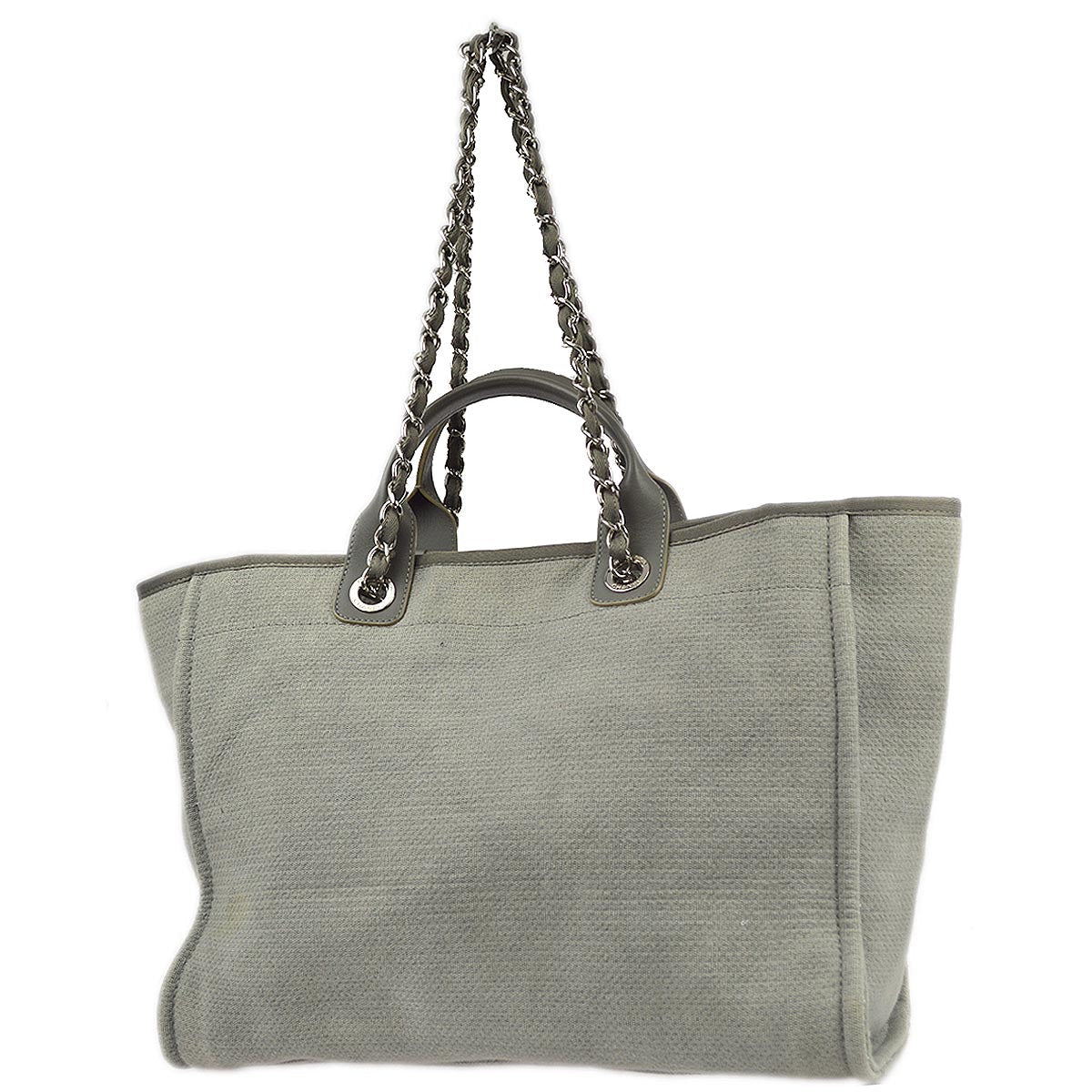 Chanel Gray Medium Deauville Tote Shoulder Bag