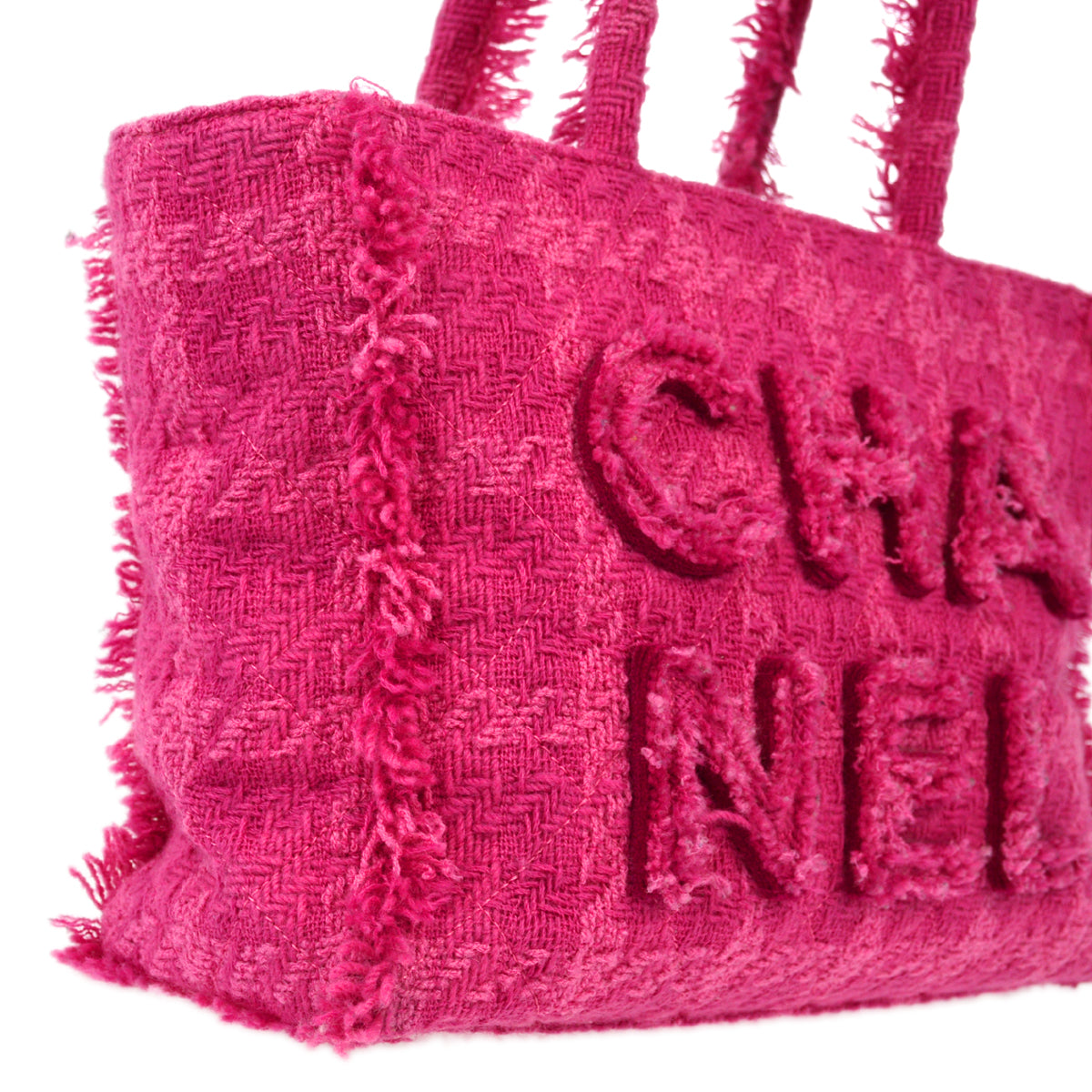 Chanel 2019 Pink Tweed Tote Handbag