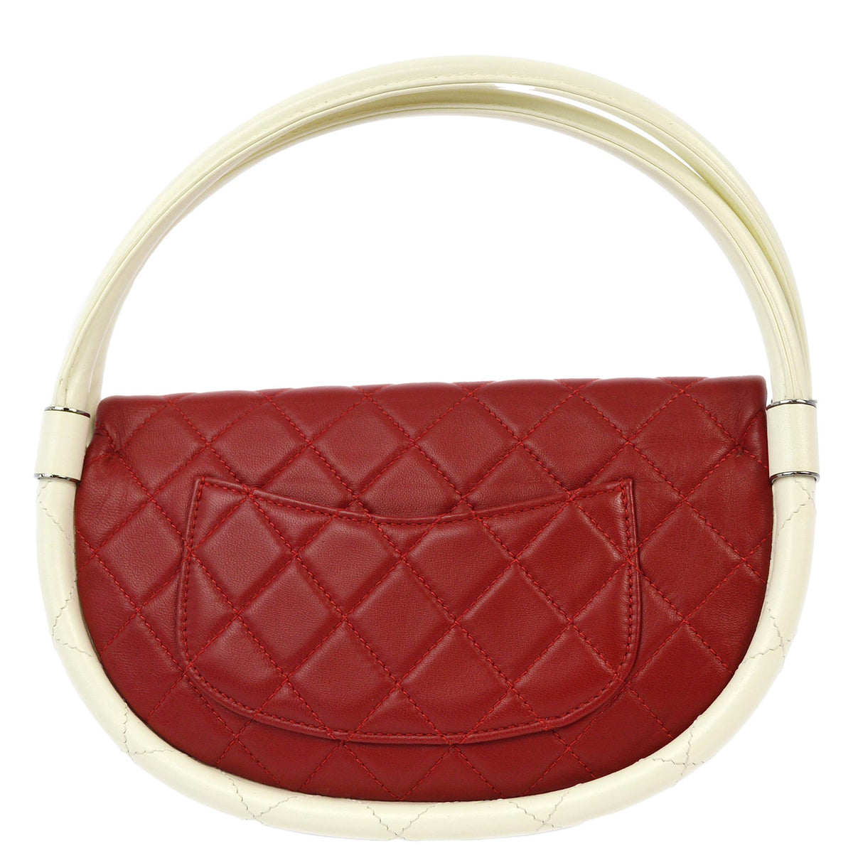 Chanel Red Lambskin Hula Hoop Handbag