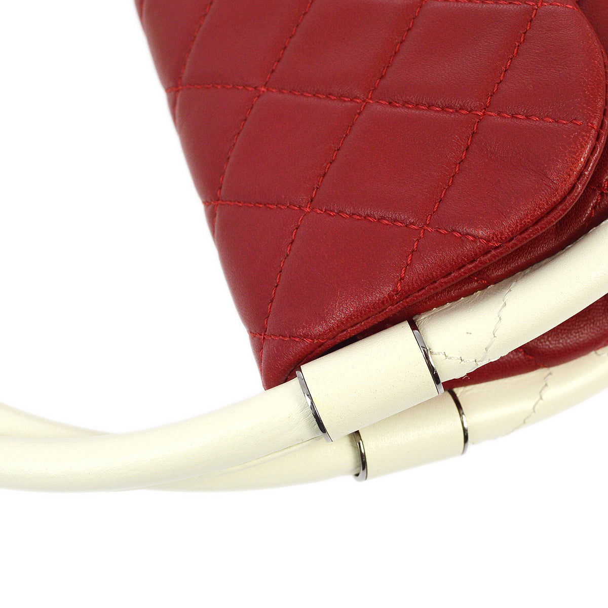 Chanel Red Lambskin Hula Hoop Handbag