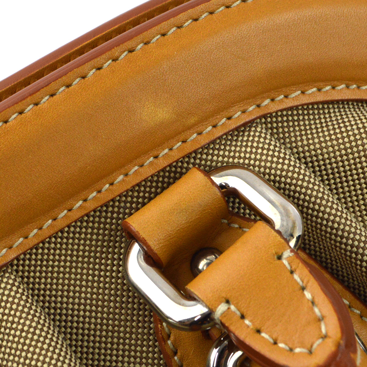 Prada Beige Jacquard Tote Handbag