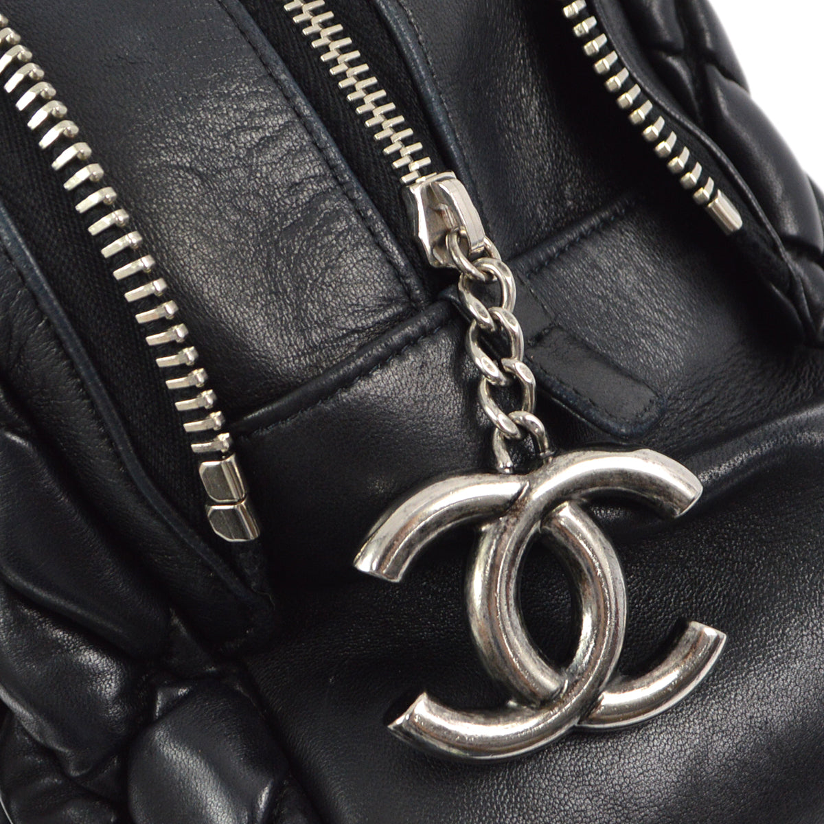 Chanel 2010-2011 Black Lambskin Chain Handbag