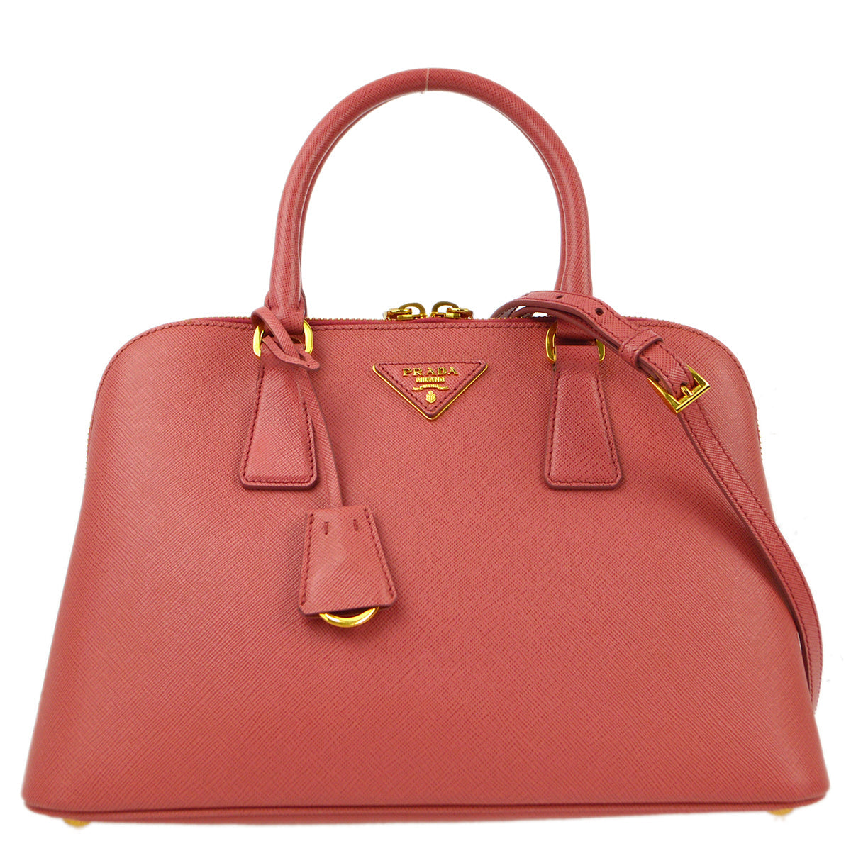Prada Promenade Pink Saffiano 2way Shoulder Handbag