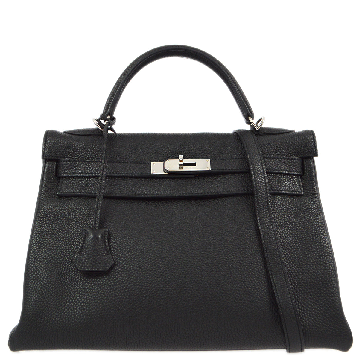 Hermes 2011 Black Togo Kelly 32 Retourne 2way Shoulder Handbag