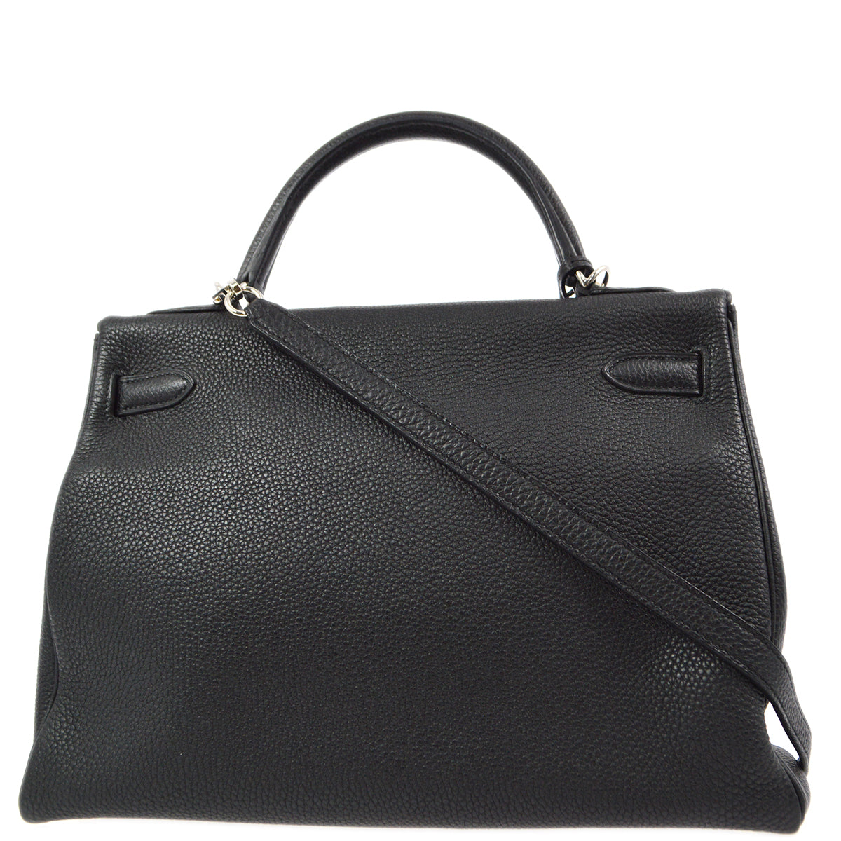 Hermes 2011 Black Togo Kelly 32 Retourne 2way Shoulder Handbag