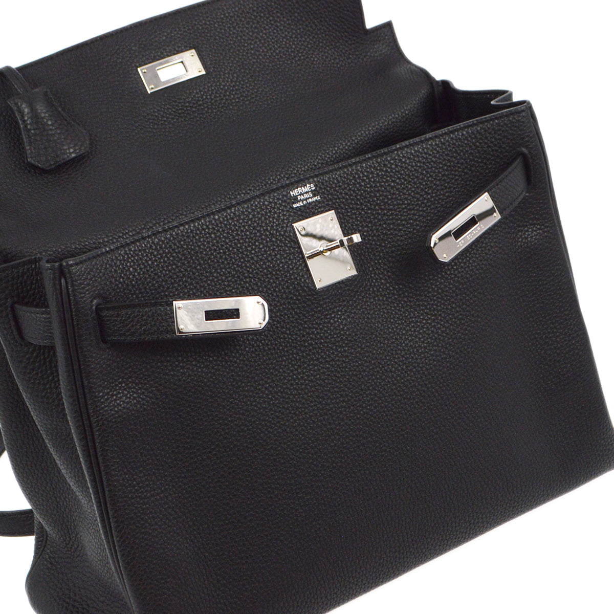 Hermes 2011 Black Togo Kelly 32 Retourne 2way Shoulder Handbag