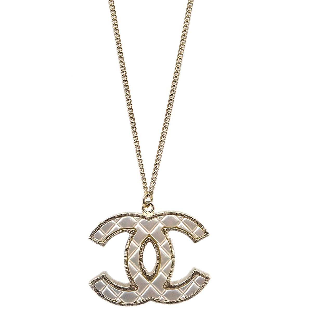 Chanel Gold CC Pendant Necklace B17V
