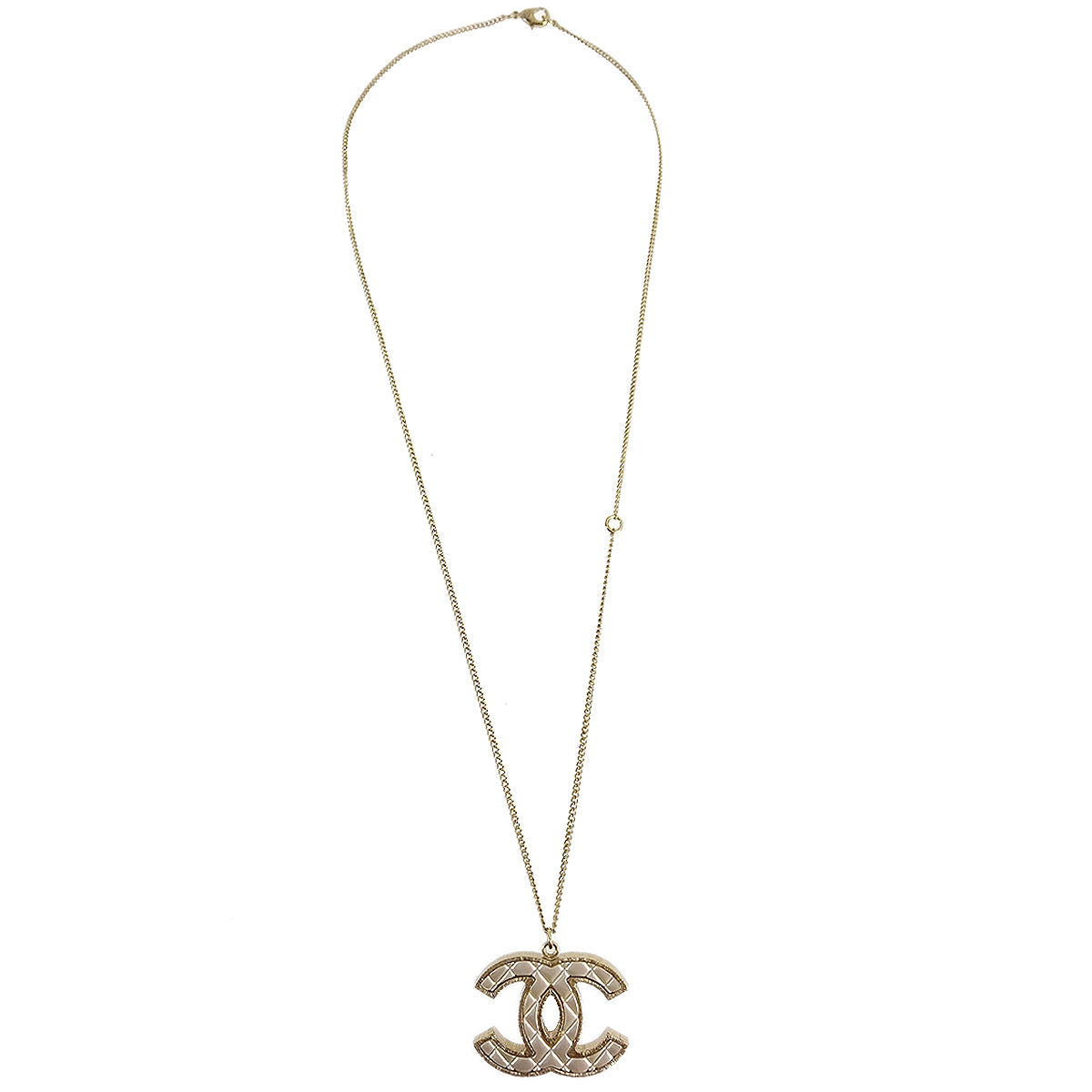 Chanel Gold CC Pendant Necklace B17V