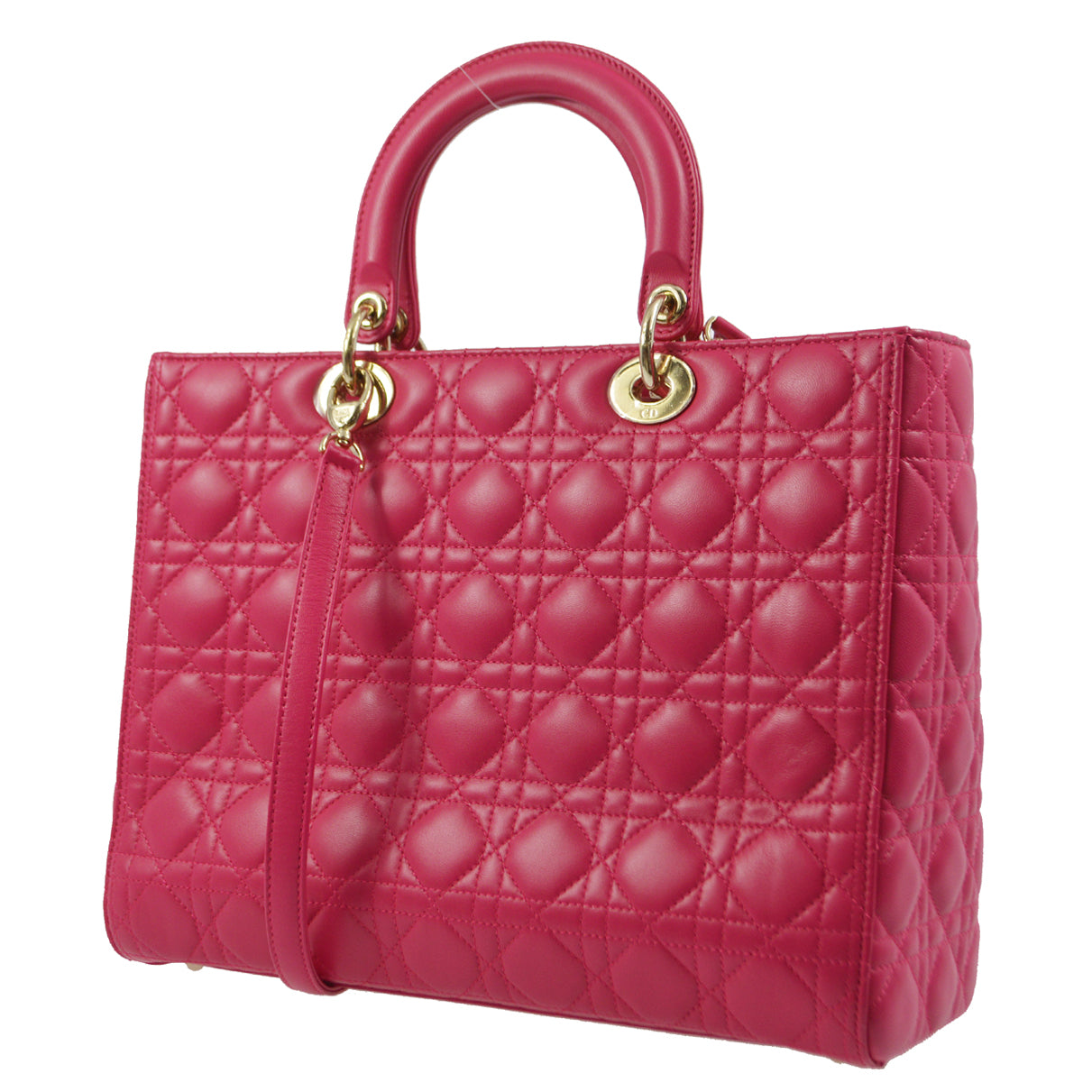 Christian Dior 2014 Pink Lambskin Lady Dior Cannage 2way Handbag