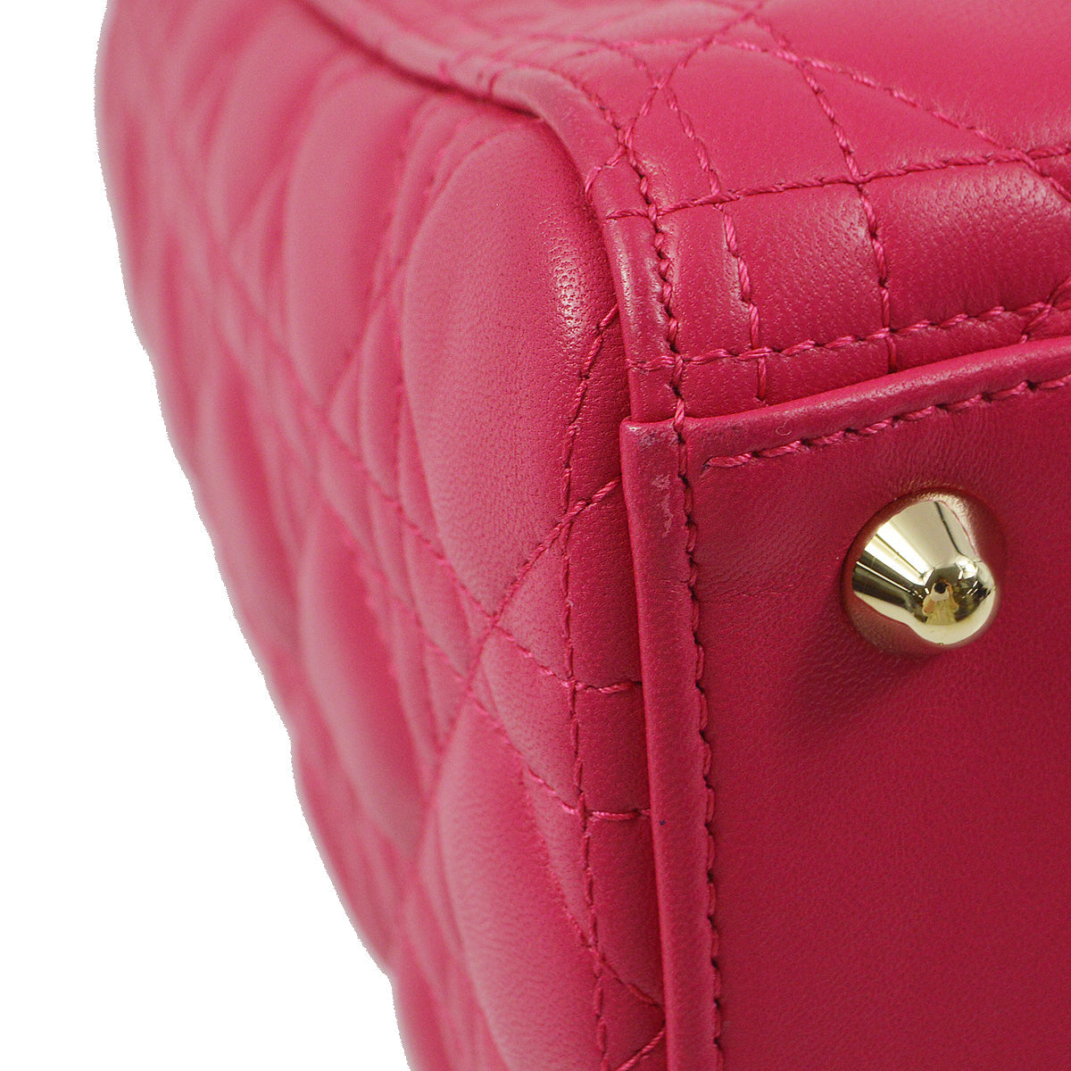 Christian Dior 2014 Pink Lambskin Lady Dior Cannage 2way Handbag