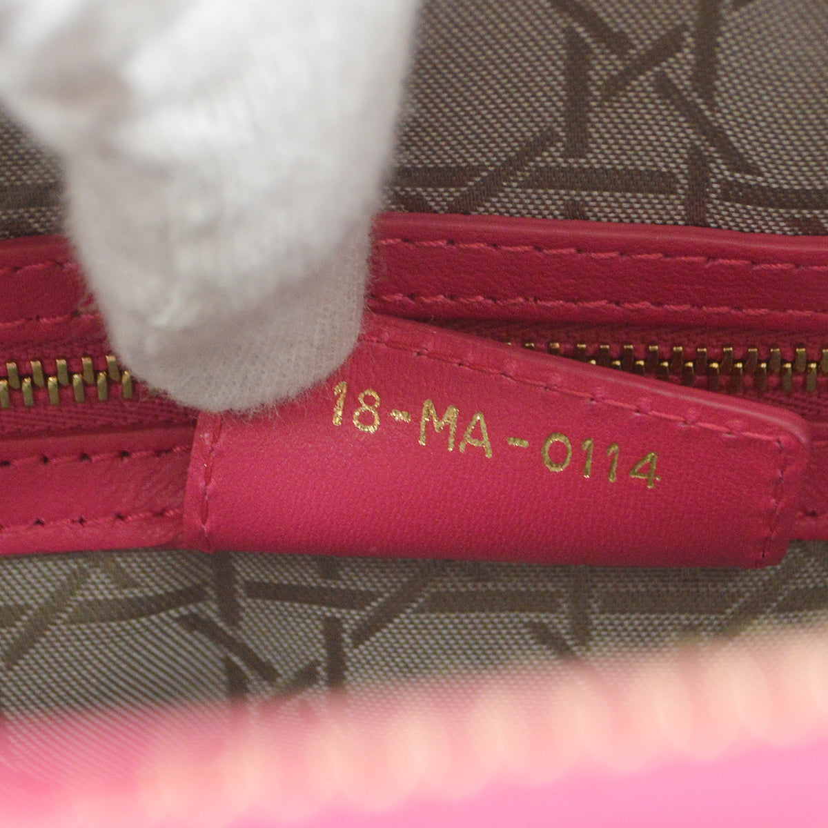 Christian Dior 2014 Pink Lambskin Lady Dior Cannage 2way Handbag