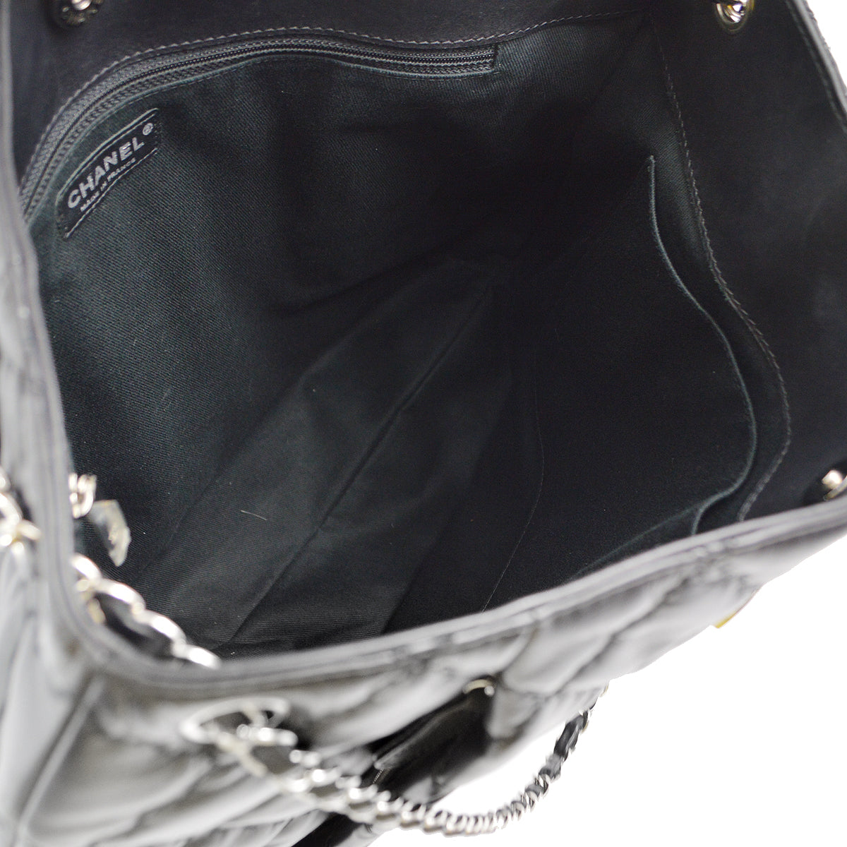 Chanel 2013-2014 Black Calfskin Chain Tote Handbag