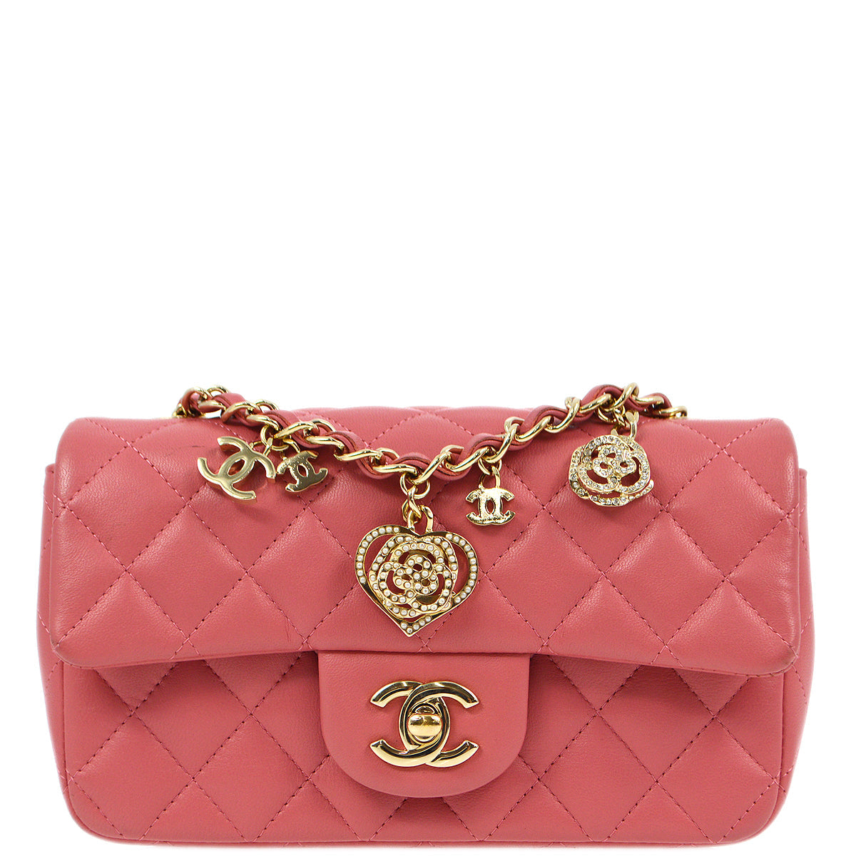 Chanel 2014 Lambskin Valentine Flap Shoulder Bag