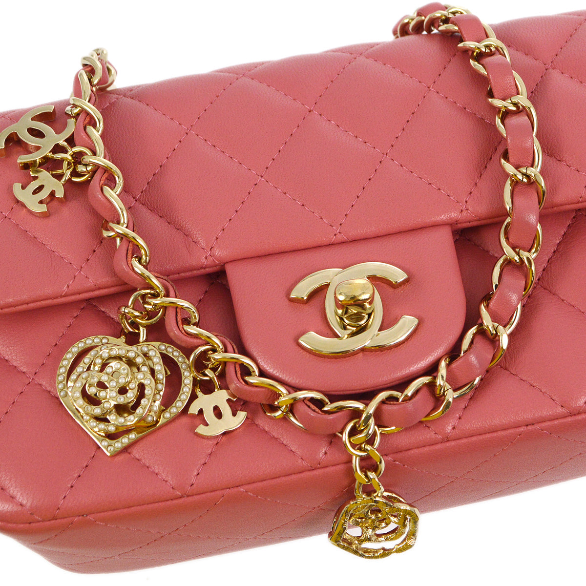 Chanel 2014 Lambskin Valentine Flap Shoulder Bag