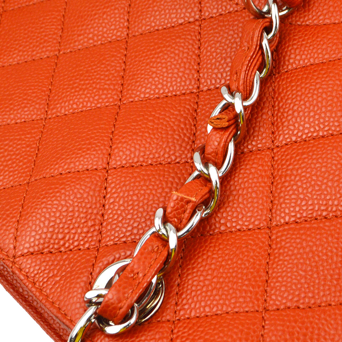 Chanel 2012 Orange Caviar Petite Shopping Tote PST Tote Handbag