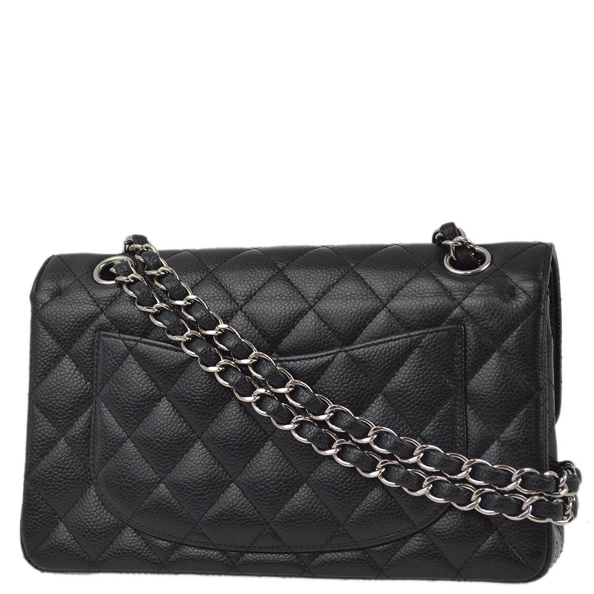 Chanel 2010-2011 Black Caviar Small Classic Double Flap Shoulder Bag