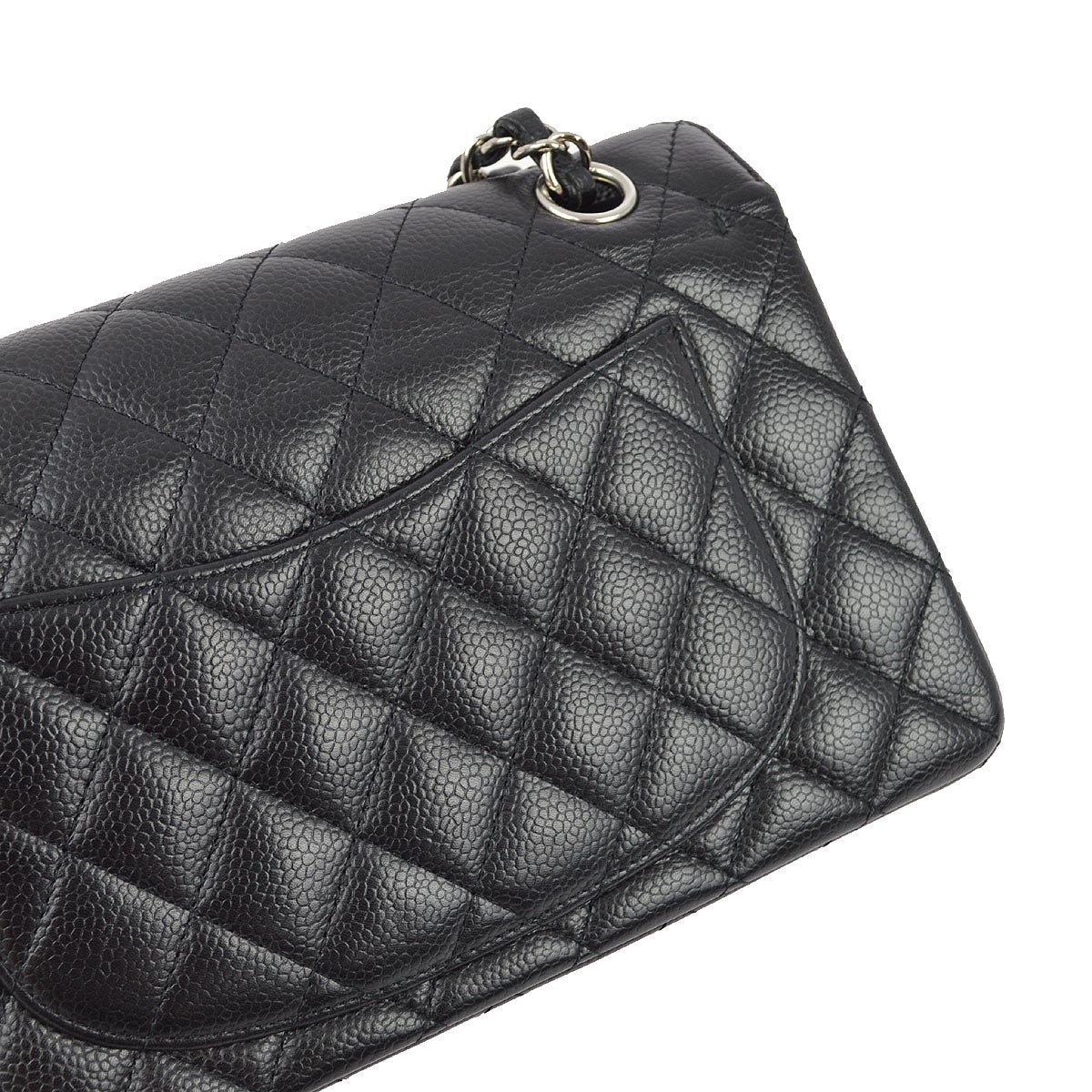 Chanel 2010-2011 Black Caviar Small Classic Double Flap Shoulder Bag