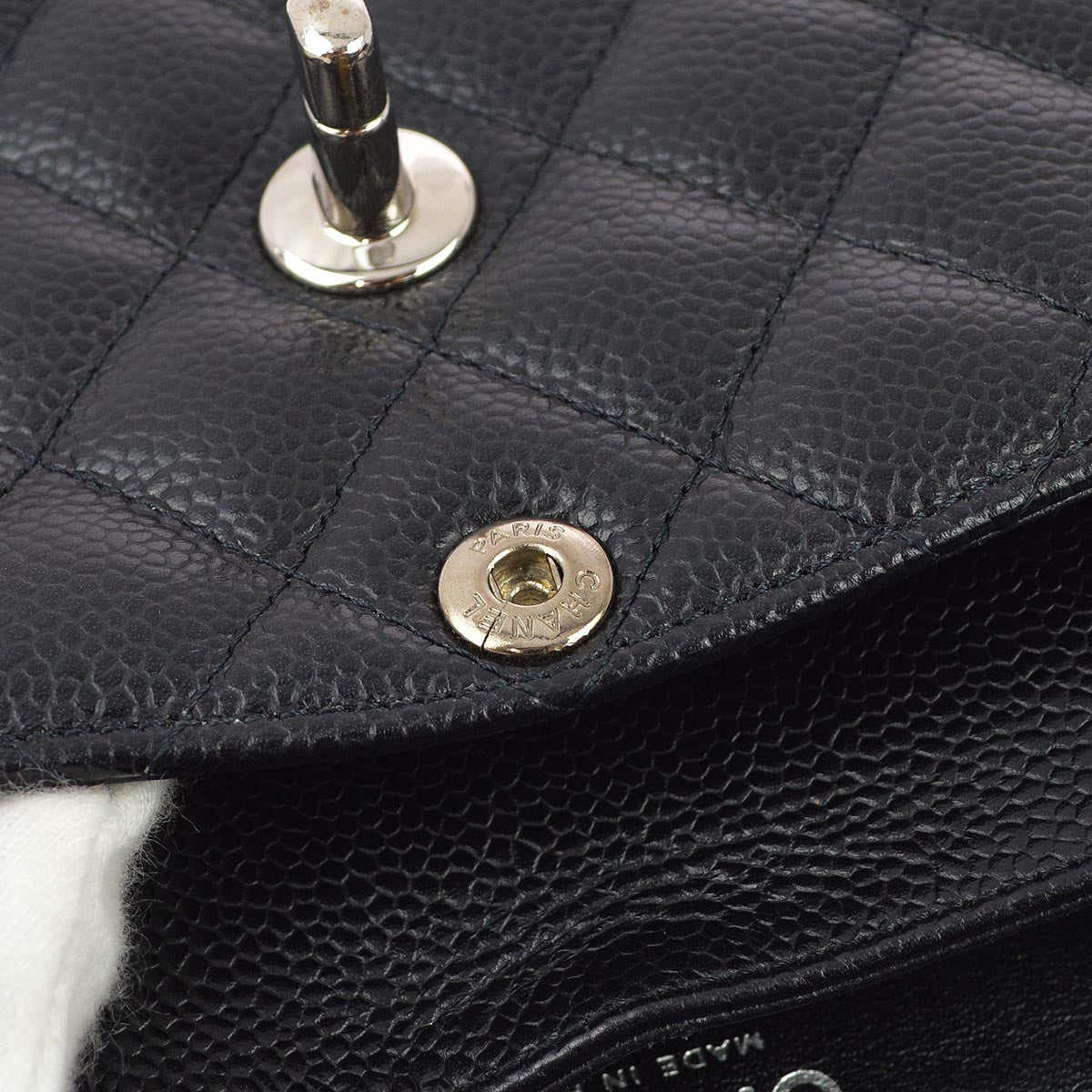 Chanel 2010-2011 Black Caviar Small Classic Double Flap Shoulder Bag