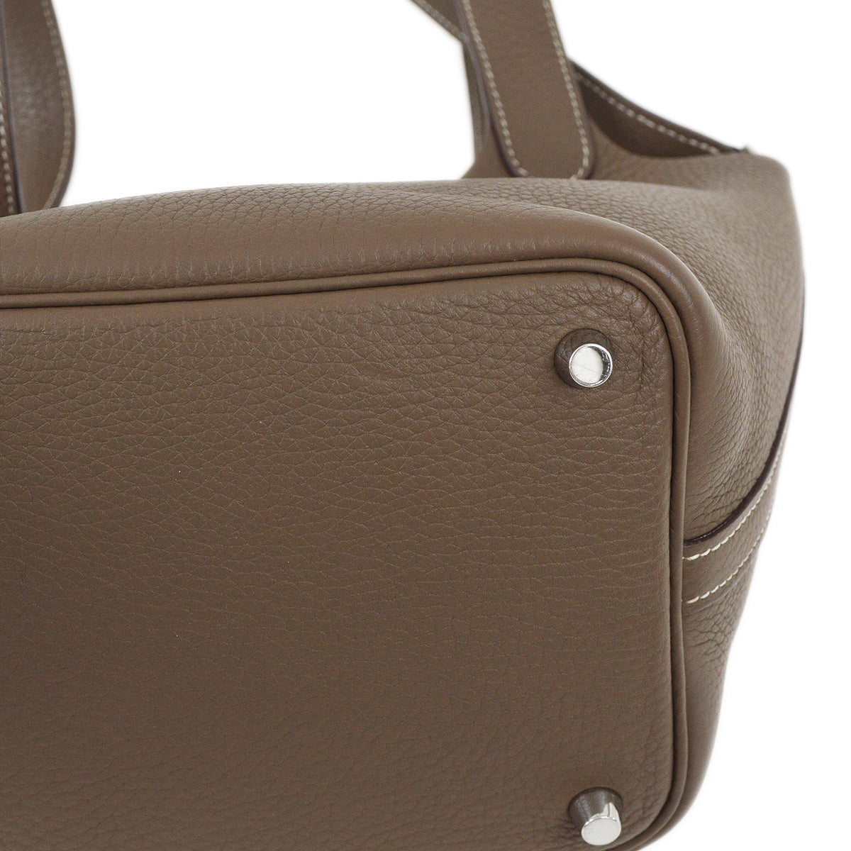 Hermes 2017 Etoupe Taurillon Clemence Picotin Lock 18 PM Handbag