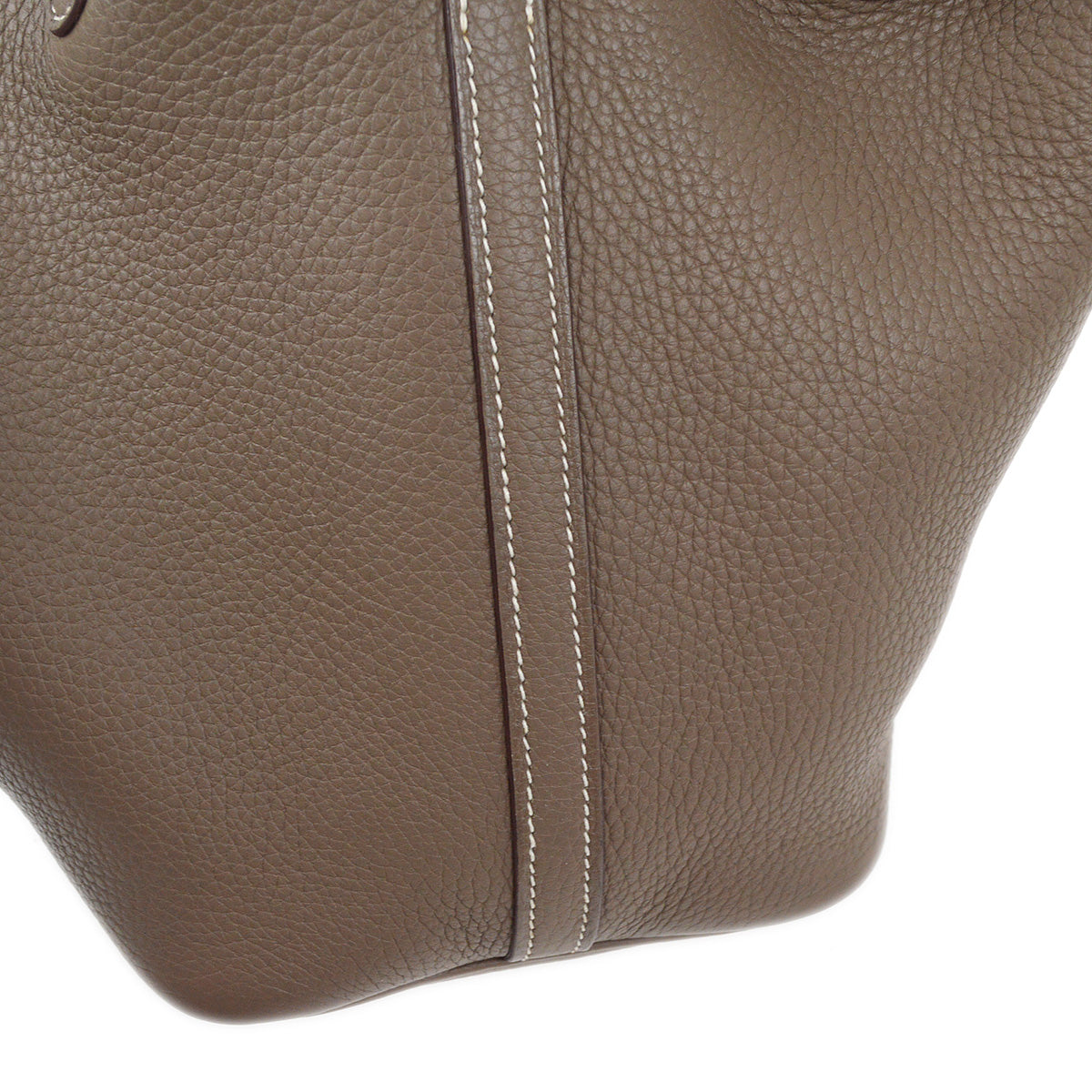 Hermes 2017 Etoupe Taurillon Clemence Picotin Lock 18 PM Handbag