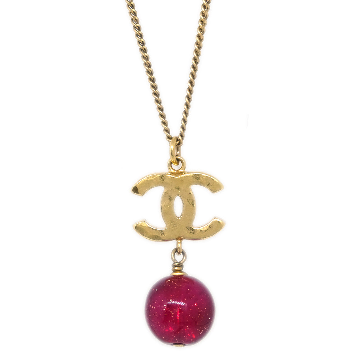 Chanel CC Chain Pendant Necklace Gold B11A