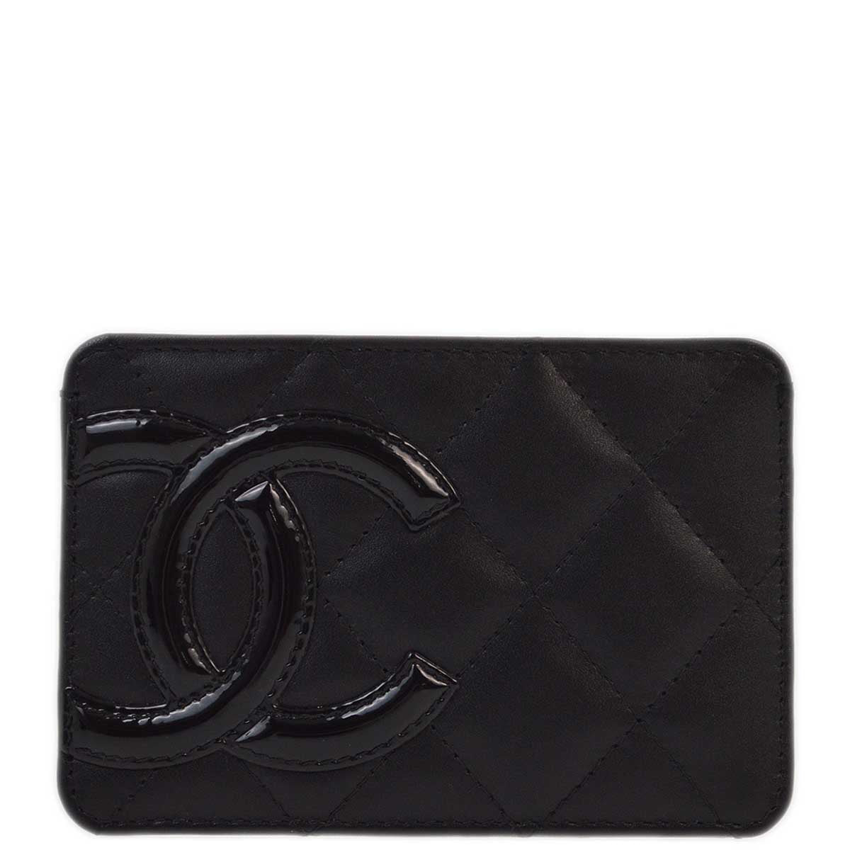 Chanel 2010-2011 Black Calfskin Cambon Ligne Card Case Small Good