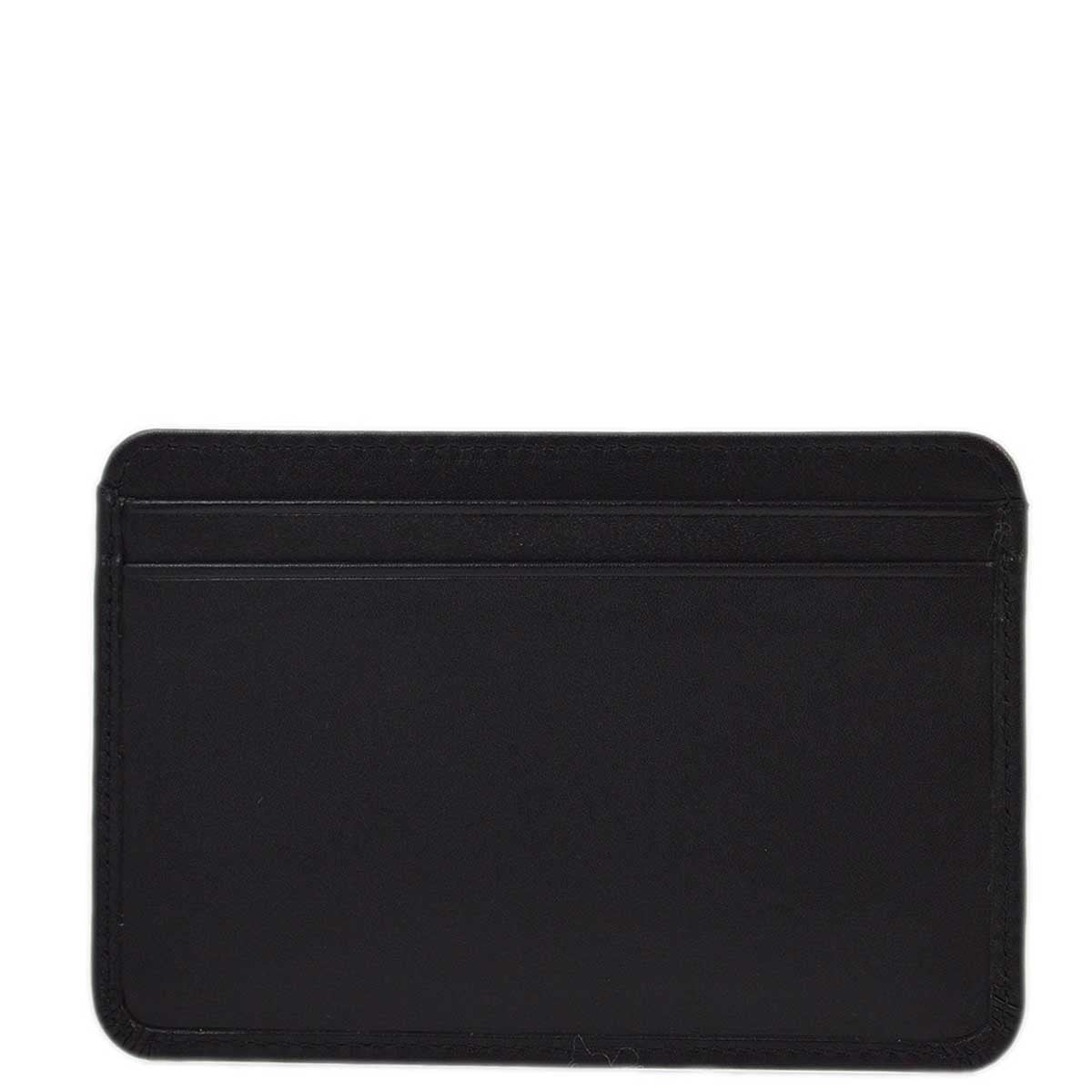 Chanel 2010-2011 Black Calfskin Cambon Ligne Card Case Small Good