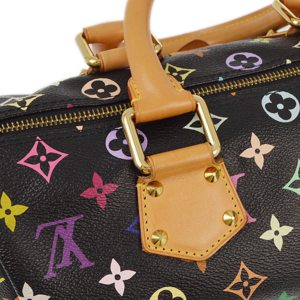 Louis Vuitton 2010 Black Monogram Multicolor Speedy 30 Handbag M92642