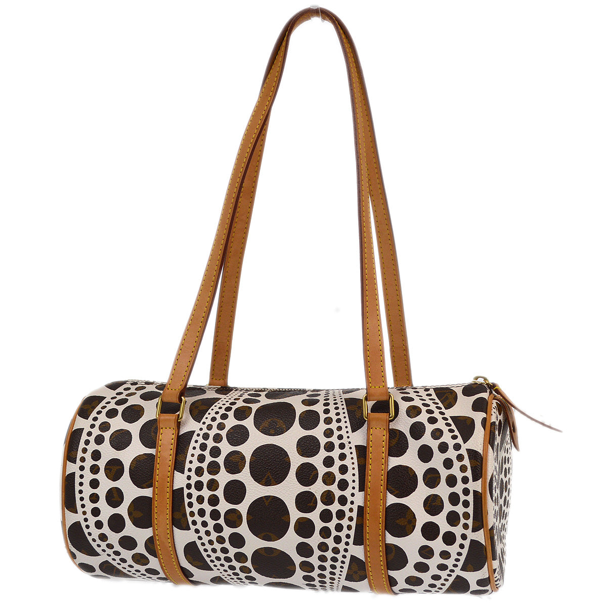 Louis Vuitton 2012 White Pumpkin Dot Papillon GM Handbag M40687