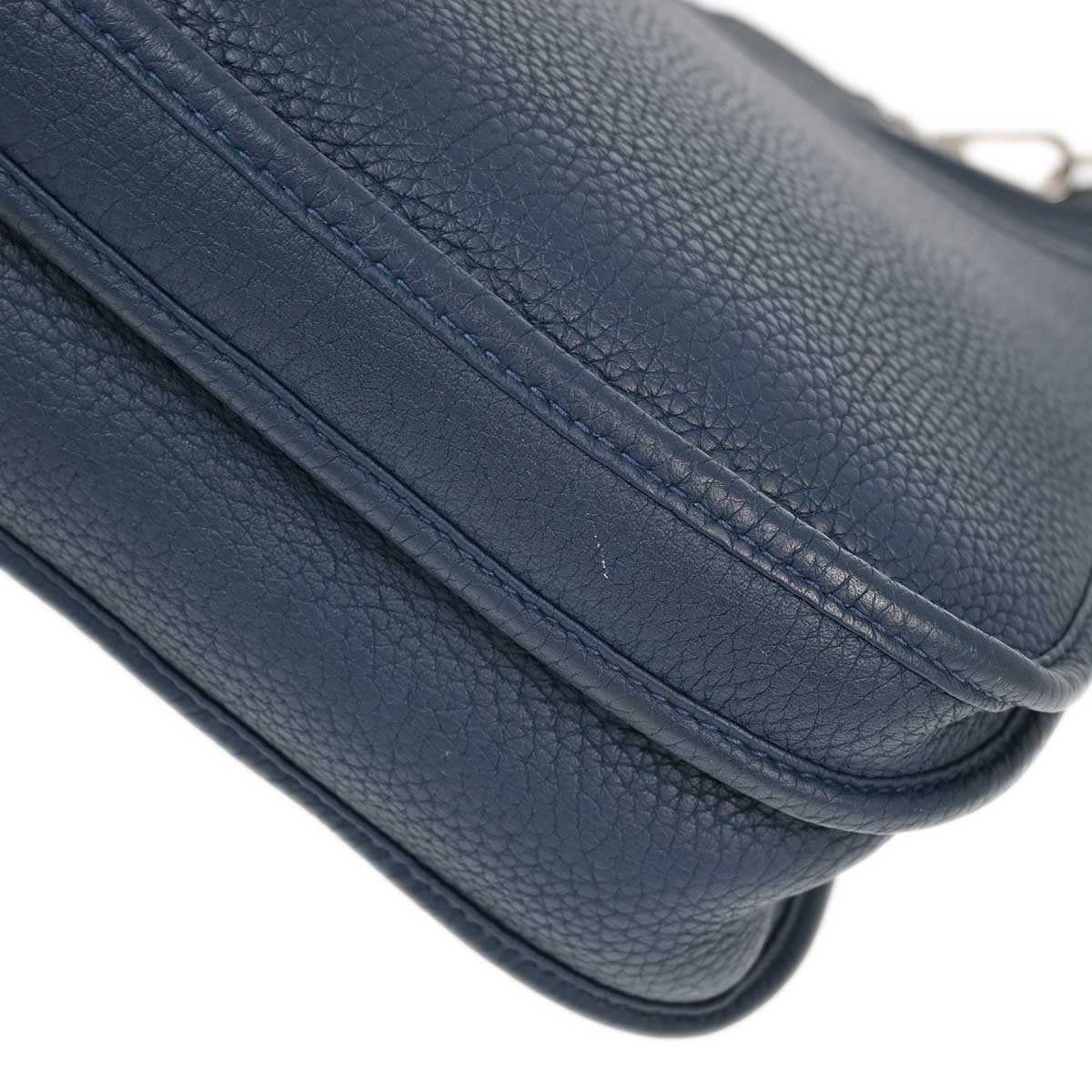Hermes 2010 Blue Taurillon Clemence Evelyne 3 29 PM Shoulder Bag