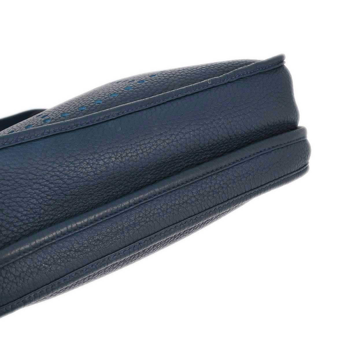 Hermes 2010 Blue Taurillon Clemence Evelyne 3 29 PM Shoulder Bag