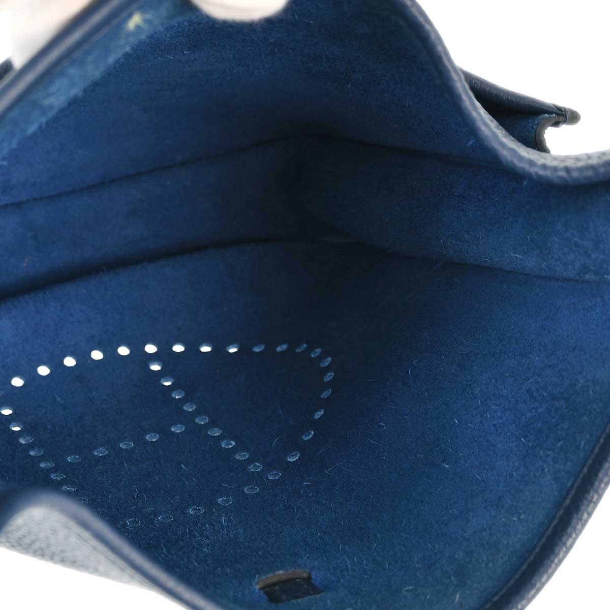 Hermes 2010 Blue Taurillon Clemence Evelyne 3 29 PM Shoulder Bag