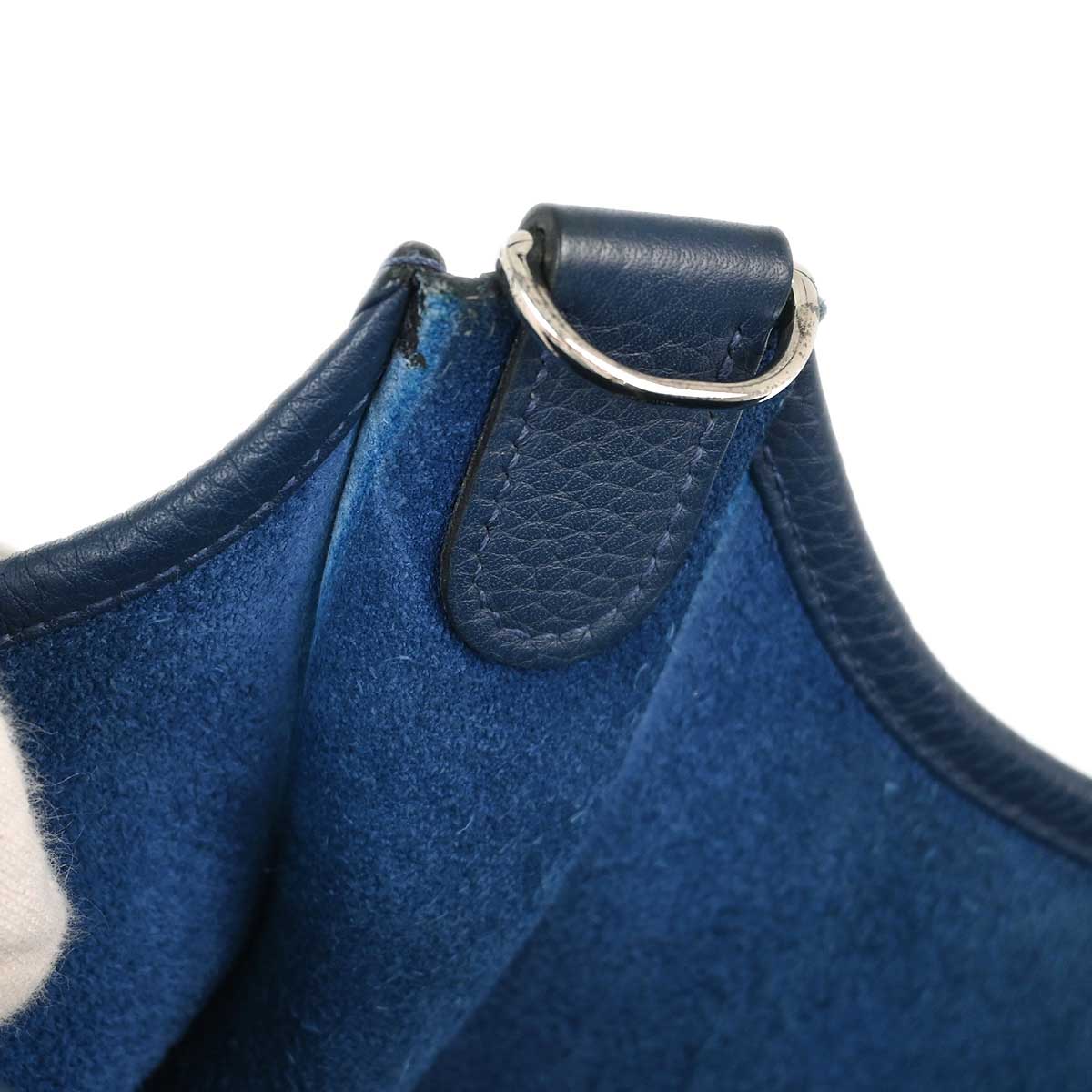 Hermes 2010 Blue Taurillon Clemence Evelyne 3 29 PM Shoulder Bag