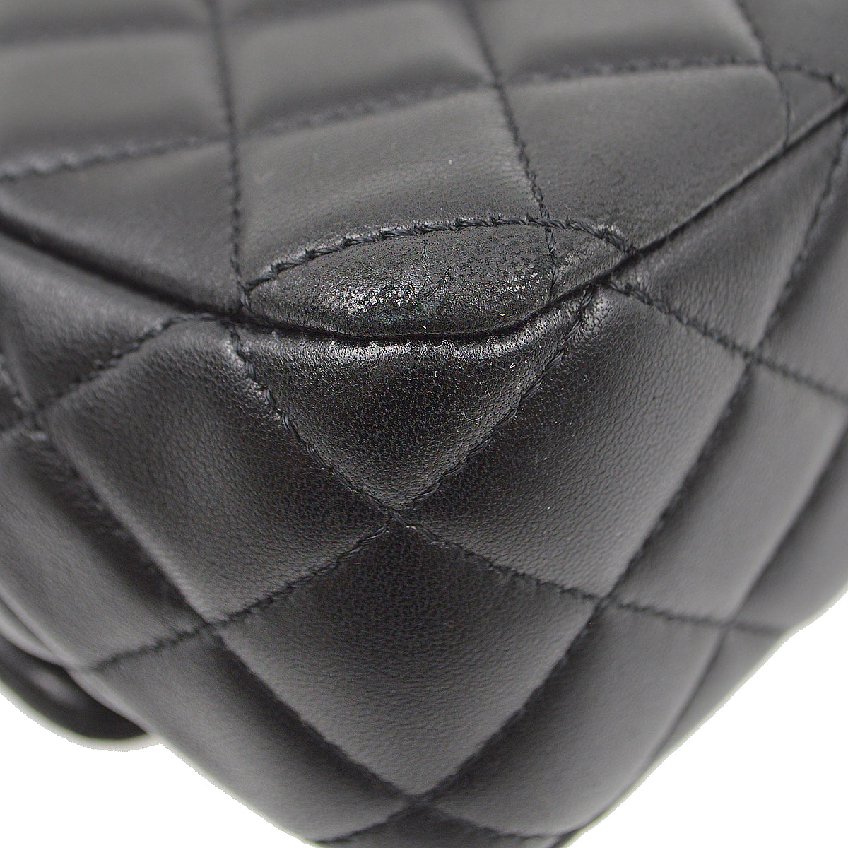 Chanel 2010-2011 Black Lambskin Ladybug Single Flap Shoulder Bag