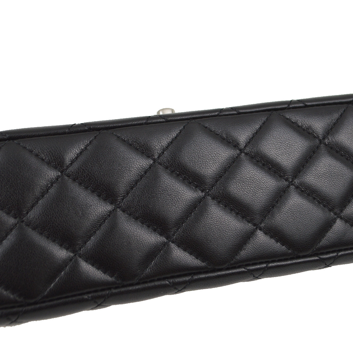 Chanel 2010-2011 Black Lambskin Ladybug Single Flap Shoulder Bag