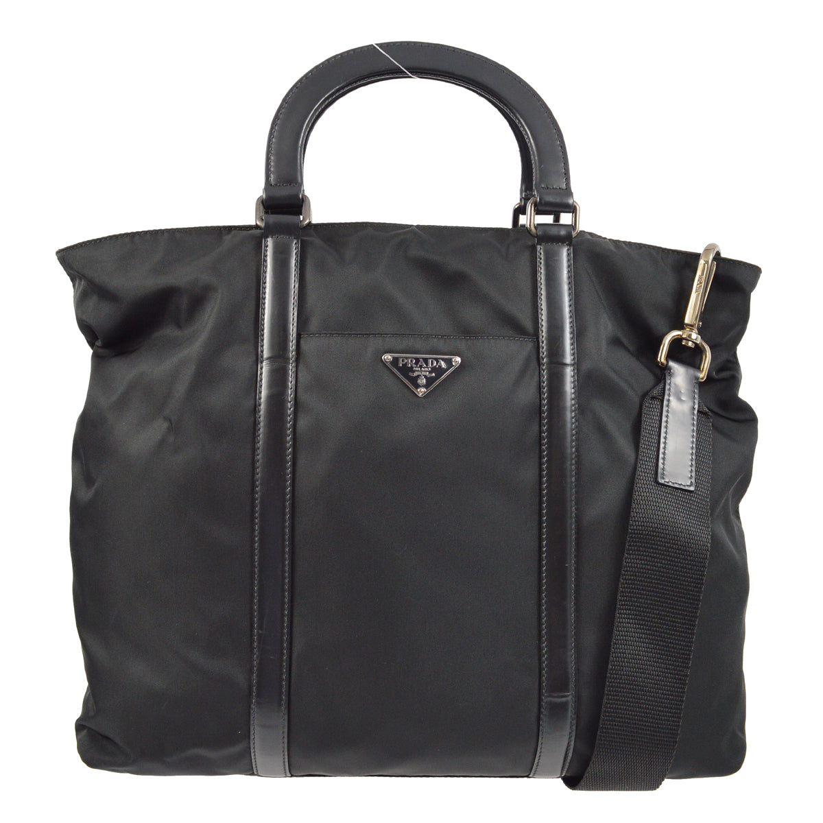 Prada Black Nylon 2way Tote Handbag