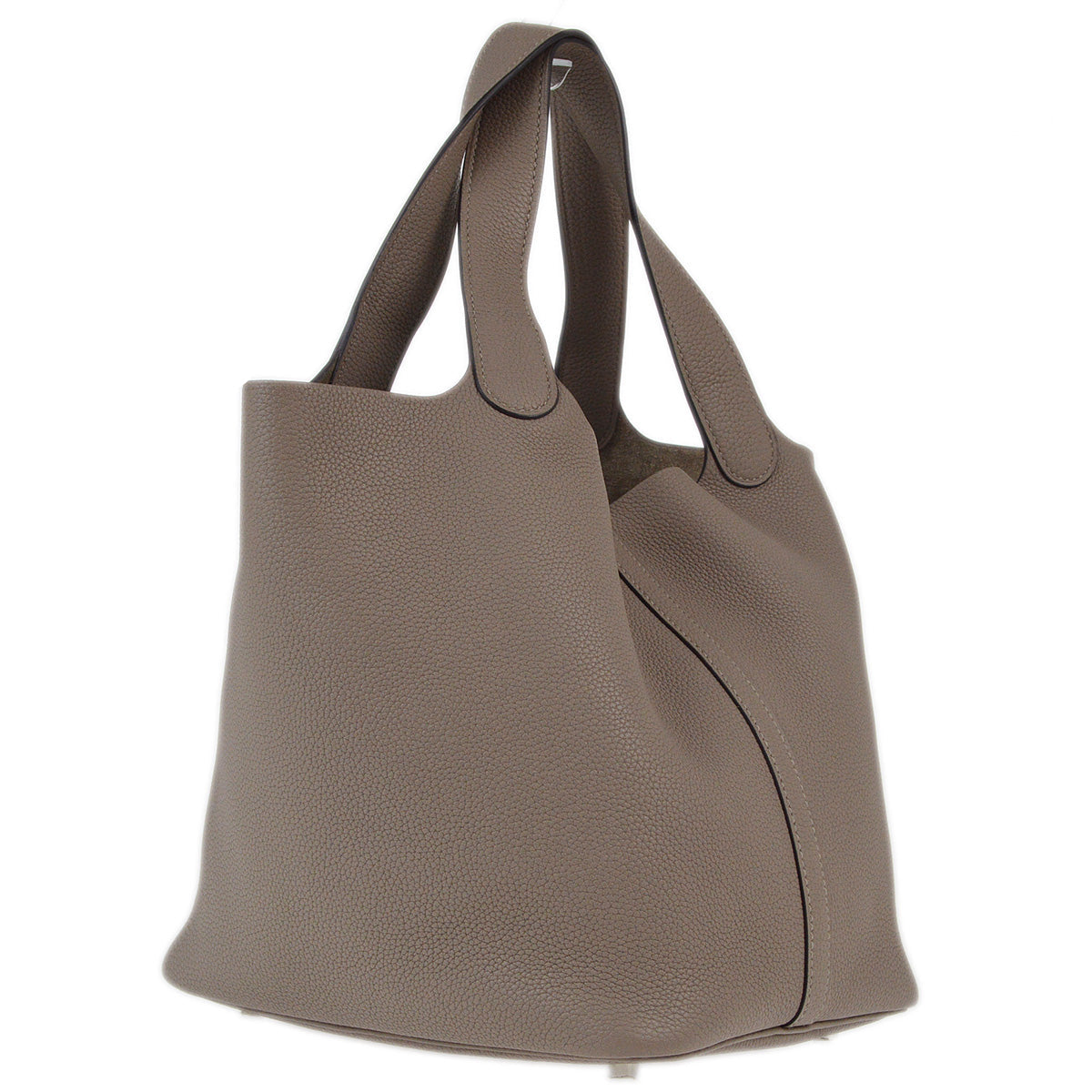Hermes 2019 Etoupe Taurillon Clemence Picotin Lock 22 MM Handbag