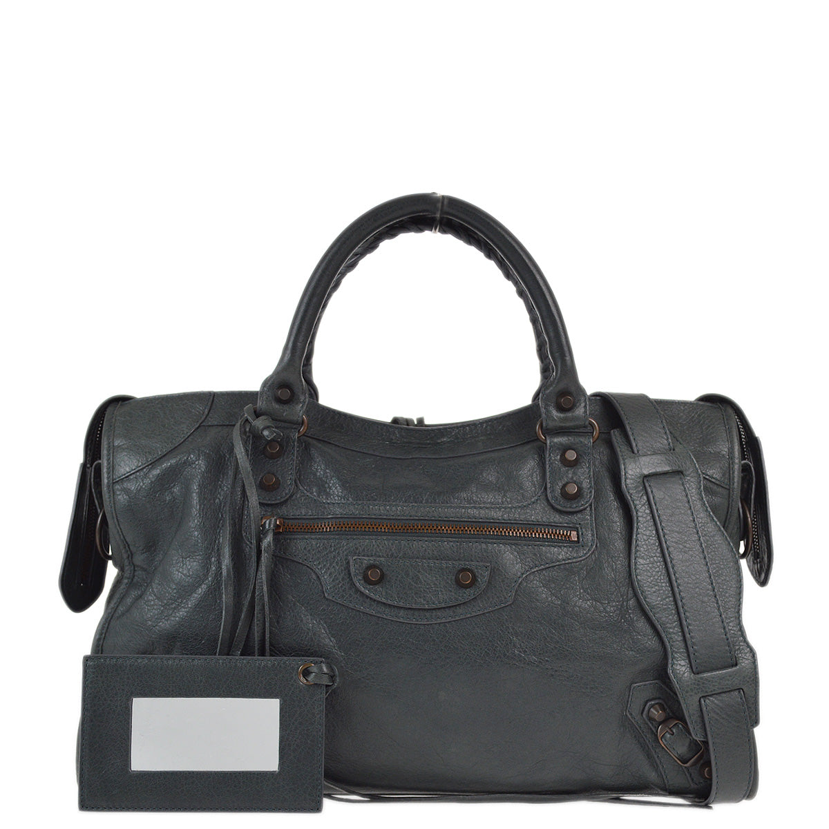 Balenciaga Gray Sheepskin Giant City Handbag