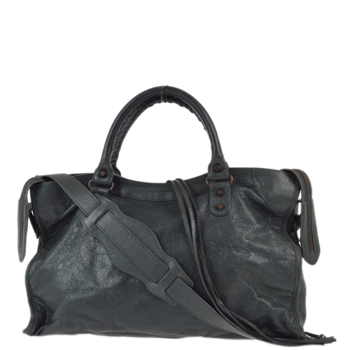 Balenciaga Gray Sheepskin Giant City Handbag