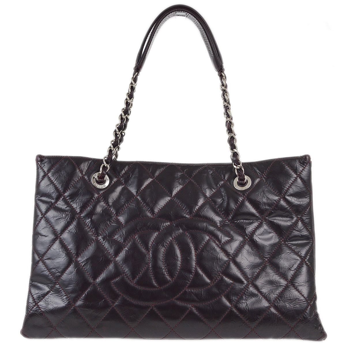 Chanel 2010-2011 Black Chain Tote Handbag