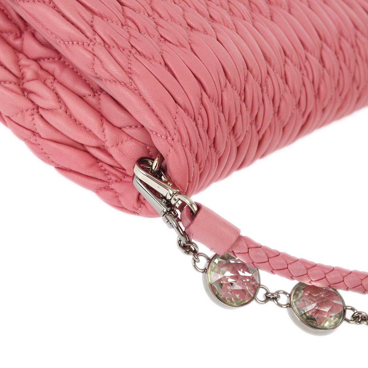 Miu Miu Pink Nappa Crystal Handbag