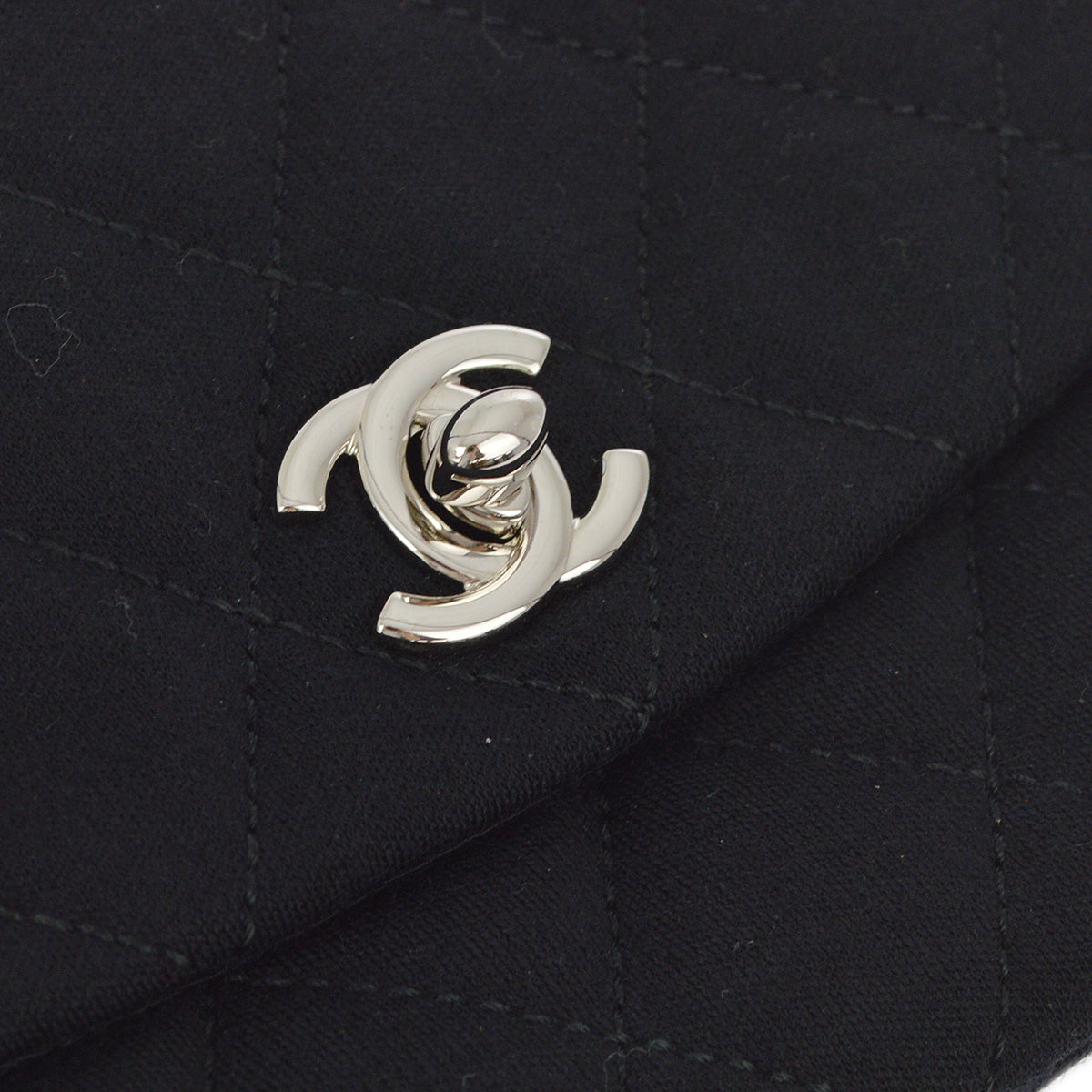 Chanel 2011 Black Cotton Single Flap Shoulder Bag Christmas 2011 Limited Edition