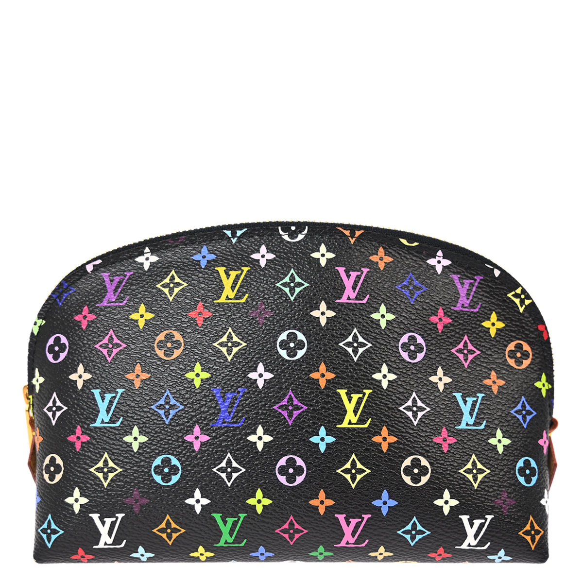 Louis Vuitton 2012 Black Monogram Multicolor Pochette Cosmetic M47355