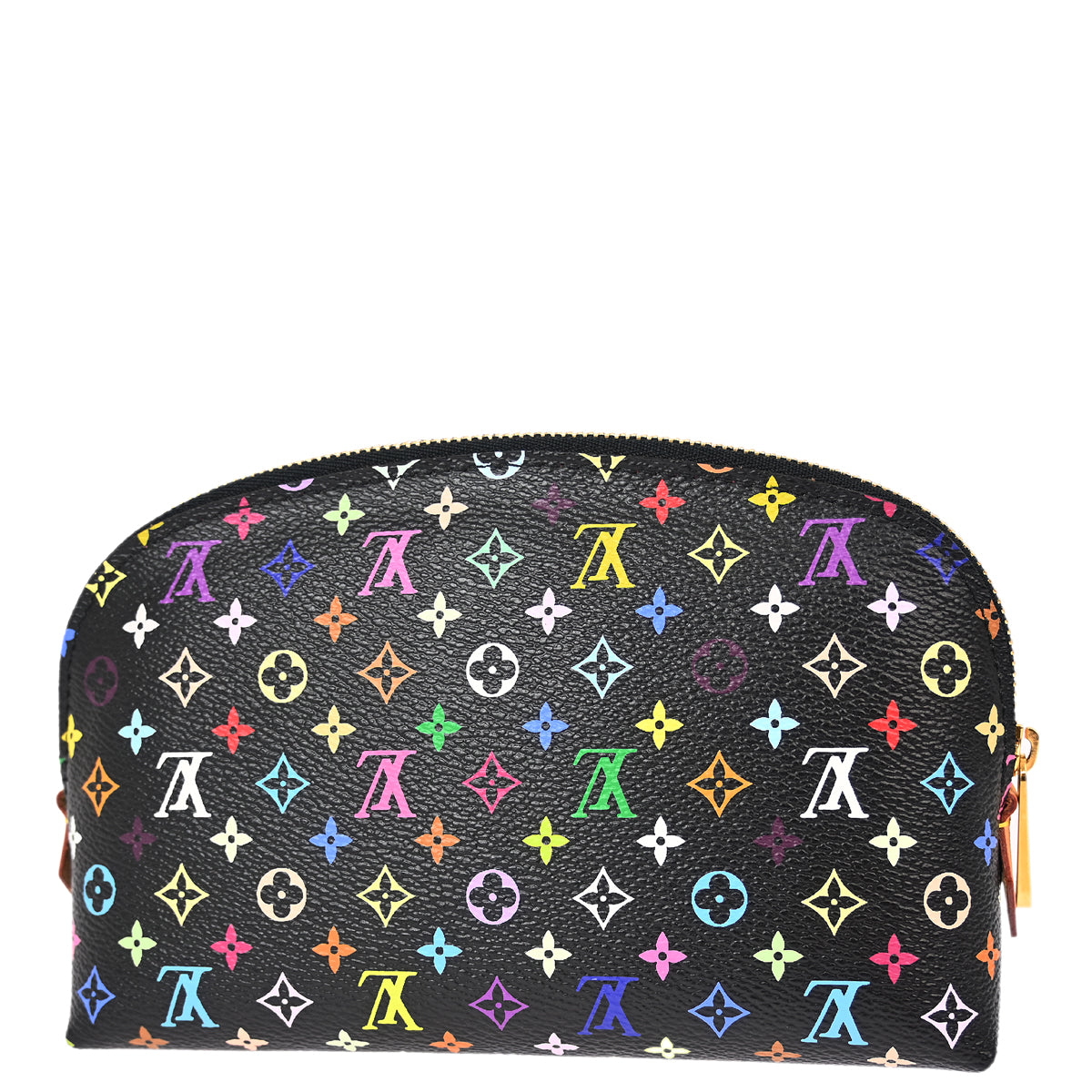 Louis Vuitton 2012 Black Monogram Multicolor Pochette Cosmetic M47355