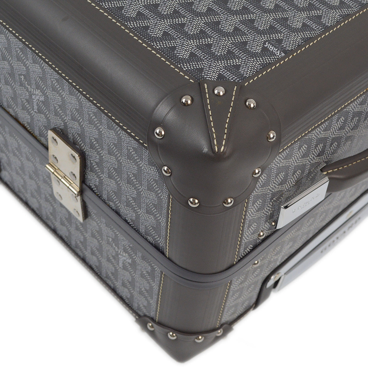 Goyard Gray Bourget PM Suitcase Luggage Trolley Bag