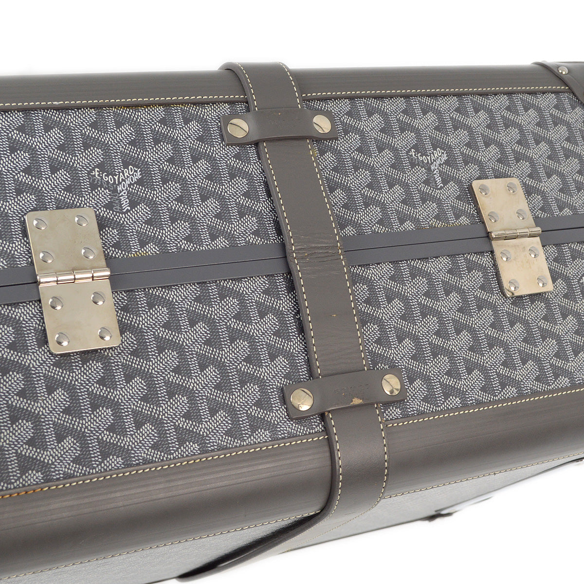 Goyard Gray Bourget PM Suitcase Luggage Trolley Bag