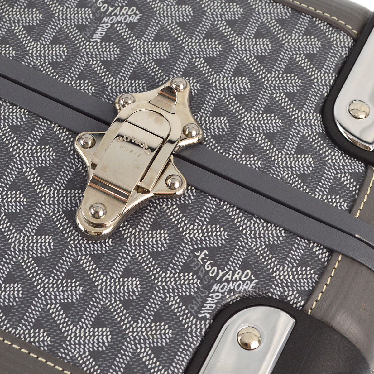 Goyard Gray Bourget PM Suitcase Luggage Trolley Bag