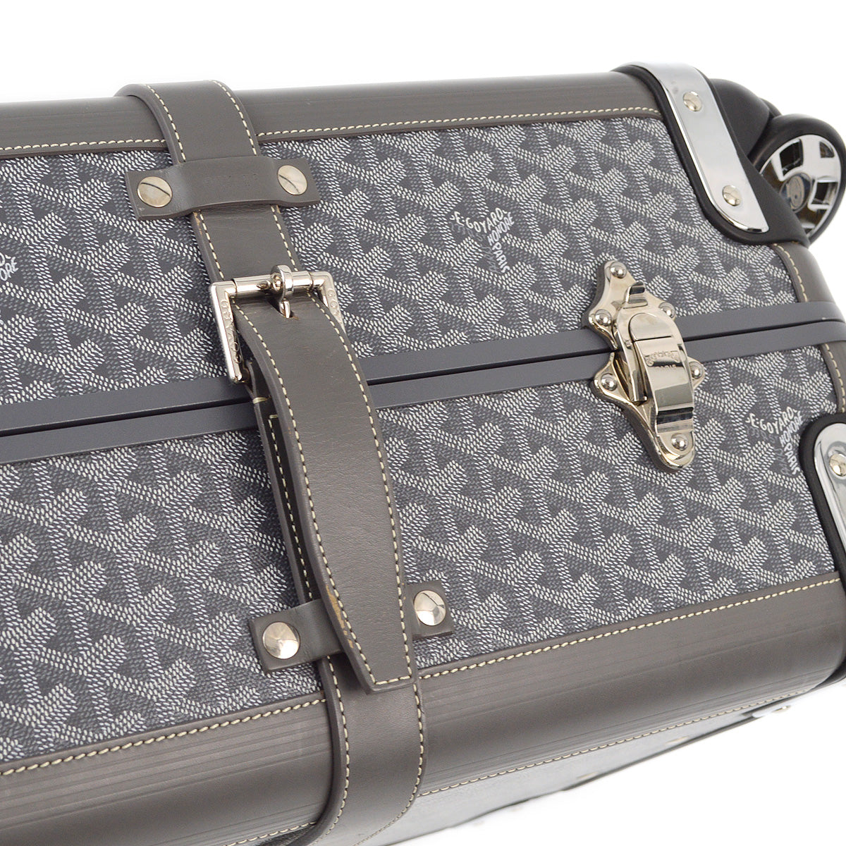 Goyard Gray Bourget PM Suitcase Luggage Trolley Bag