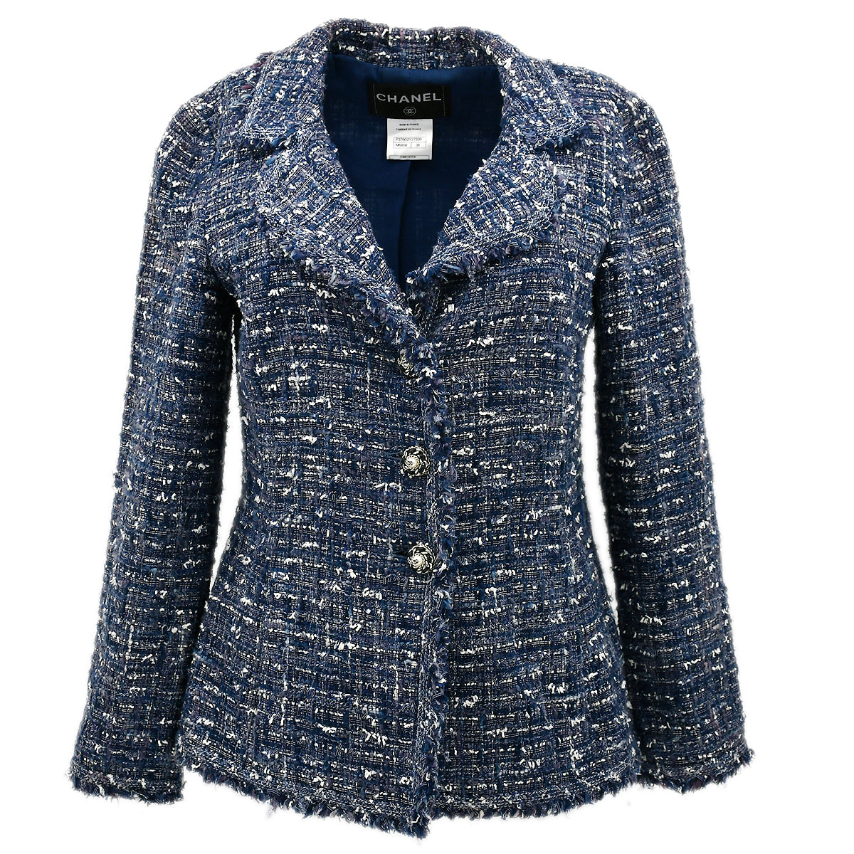 Chanel 2010 Single Breasted Jacket Navy #38